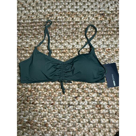 Fashion Nova Forest Green Bikini Top Size M - Picture 1 of 4